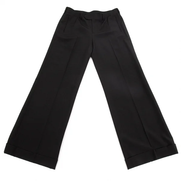 ジャンポールゴルチエ ファムJean Paul GAULTIER FEMME ウールダブルワイドパンツ 黒42 K-74579_001