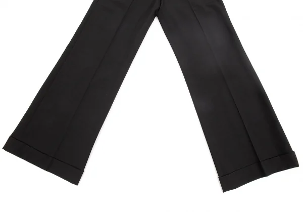 ジャンポールゴルチエ ファムJean Paul GAULTIER FEMME ウールダブルワイドパンツ 黒42 K-74579_006