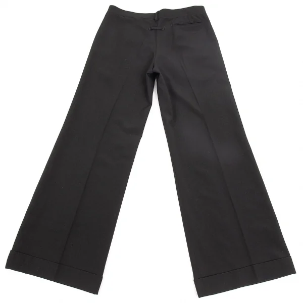 ジャンポールゴルチエ ファムJean Paul GAULTIER FEMME ウールダブルワイドパンツ 黒42 K-74579_008