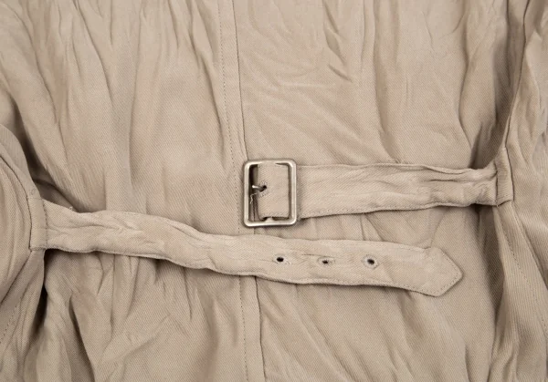 イッセイミヤケISSEY MIYAKEワッシャー加工ポリベスト ベージュM K-74770_013