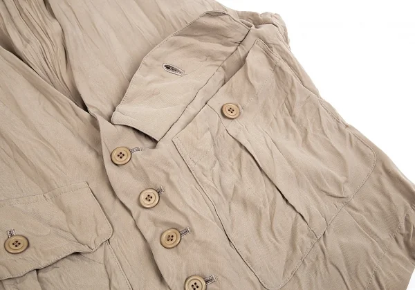 イッセイミヤケISSEY MIYAKEワッシャー加工ポリベスト ベージュM K-74770_007