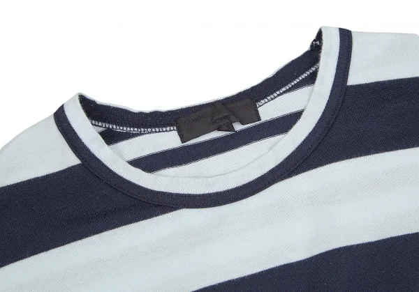 コムデギャルソン オムCOMME des GARCONS HOMME ボーダー切替デザイン半袖Tシャツ 水色紺S K-74826_003