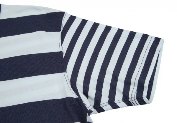 コムデギャルソン オムCOMME des GARCONS HOMME ボーダー切替デザイン半袖Tシャツ 水色紺S K-74826_004