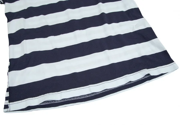 コムデギャルソン オムCOMME des GARCONS HOMME ボーダー切替デザイン半袖Tシャツ 水色紺S K-74826_005