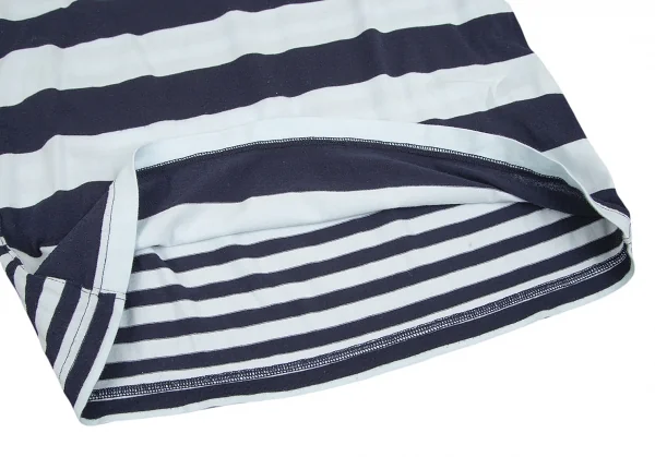 コムデギャルソン オムCOMME des GARCONS HOMME ボーダー切替デザイン半袖Tシャツ 水色紺S K-74826_006