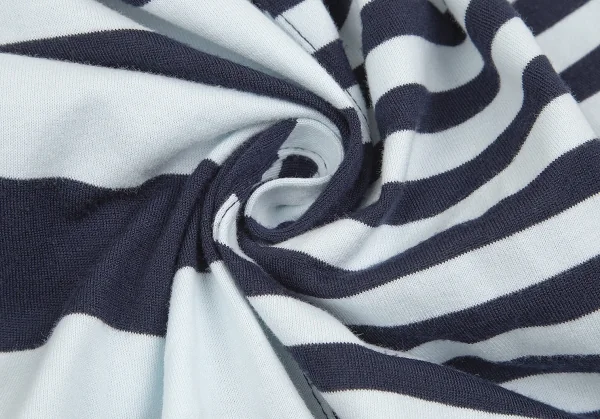 コムデギャルソン オムCOMME des GARCONS HOMME ボーダー切替デザイン半袖Tシャツ 水色紺S K-74826_008