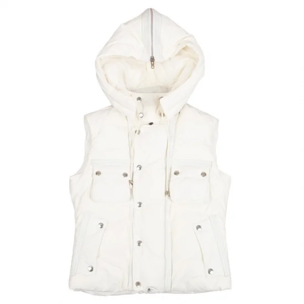 d.k.f Leather Piping Down Vest White 44 K-74949_001