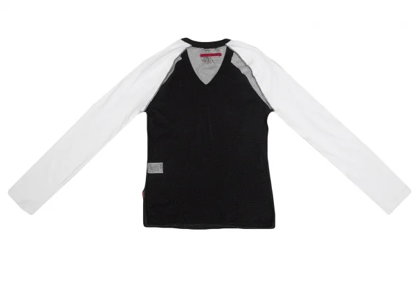 ジャンポールゴルチエジーンズJPG JEAN'S バックメッシュ切替ラグランカットソー 黒白40 K-74958_010