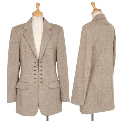 ジャンポールゴルチエ クラシックJean Paul GAULTIER CLASSIQUE ボンディング生地ホック留めデザインジャケット