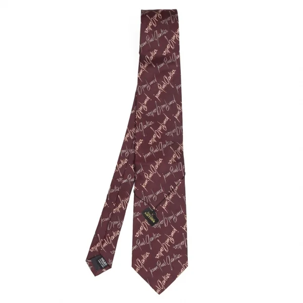 ジャンポールゴルチエ オムJean Paul GAULTIER HOMME シルクロゴジャカードネクタイ エンジカーキ K-75010_001