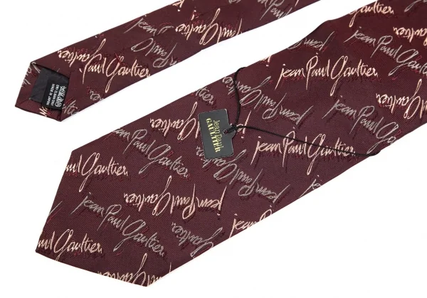 ジャンポールゴルチエ オムJean Paul GAULTIER HOMME シルクロゴジャカードネクタイ エンジカーキ K-75010_003