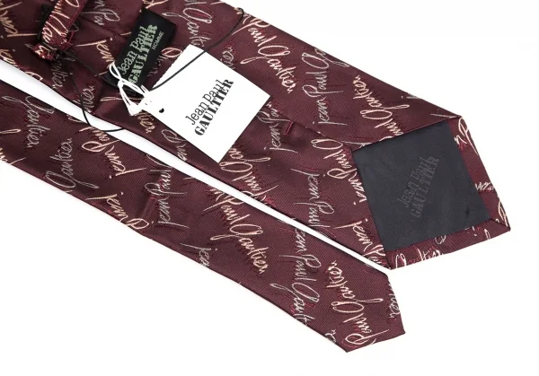 ジャンポールゴルチエ オムJean Paul GAULTIER HOMME シルクロゴジャカードネクタイ エンジカーキ K-75010_005