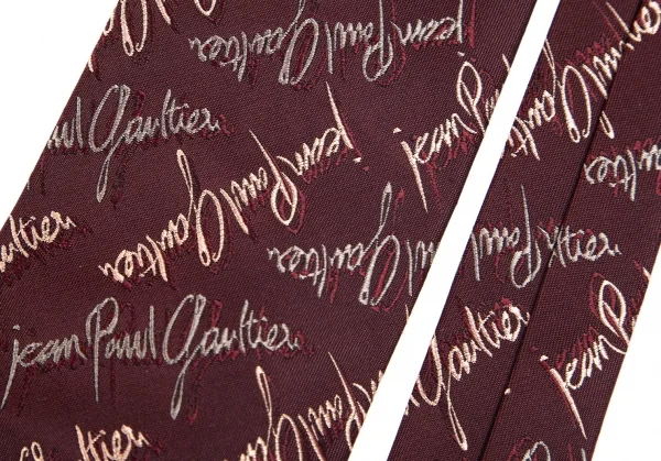 ジャンポールゴルチエ オムJean Paul GAULTIER HOMME シルクロゴジャカードネクタイ エンジカーキ K-75010_006