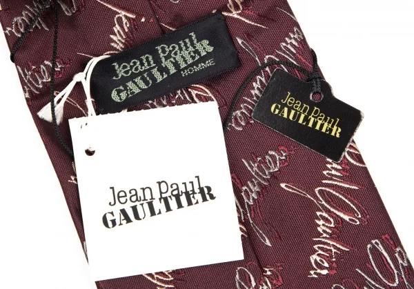 ジャンポールゴルチエ オムJean Paul GAULTIER HOMME シルクロゴジャカードネクタイ エンジカーキ K-75010_008
