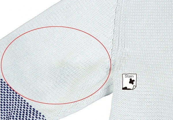 イッセイミヤケ メンISSEY MIYAKE MEN コットン裾刺し子ニット 水色青2 K-75063_013