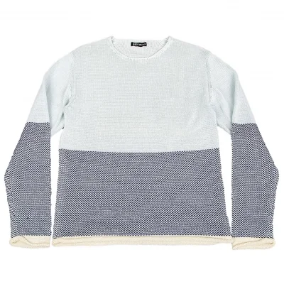 イッセイミヤケ メンISSEY MIYAKE MEN コットン裾刺し子ニット