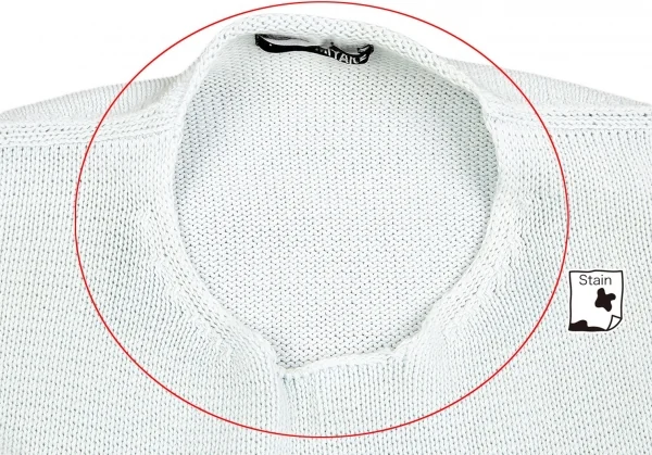 イッセイミヤケ メンISSEY MIYAKE MEN コットン裾刺し子ニット 水色青2 K-75063_003