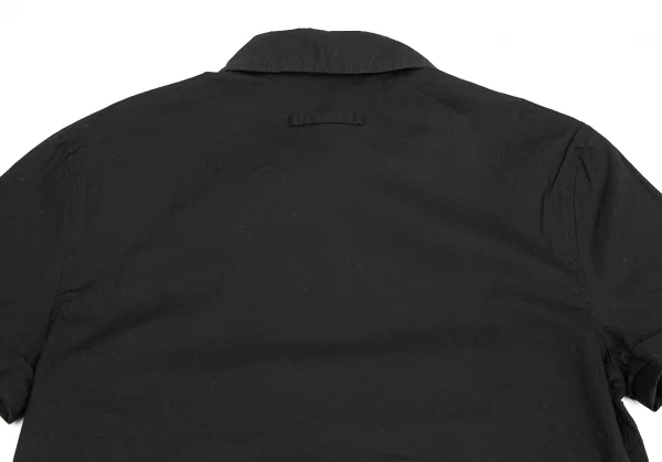 ジャンポールゴルチエ クラシックJean Paul GAULTIER CLASSIQUE カットデザインジップ半袖シャツ 黒48 K-75123_012