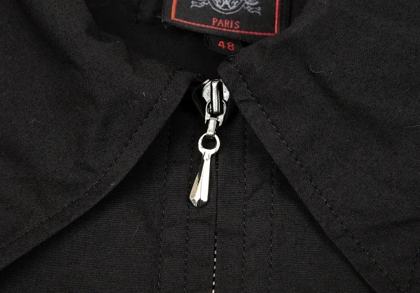 ジャンポールゴルチエ クラシックJean Paul GAULTIER CLASSIQUE カットデザインジップ半袖シャツ 黒48 K-75123_004