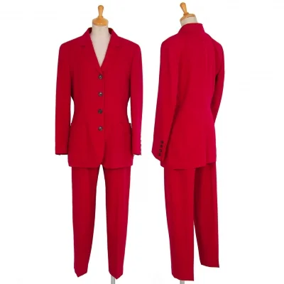 ジャンポールゴルチエ クラシックJean Paul GAULTIER CLASSIQUE ウールギャバパッチポケットセットアップ 赤