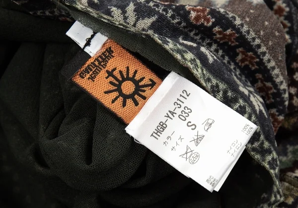 ジャンポールゴルチエ ソレイユJean Paul GAULTIER SOLEIL ノルディックボーダープリントパワーネットカーディガン モスグリーン紺他S K-75154_015