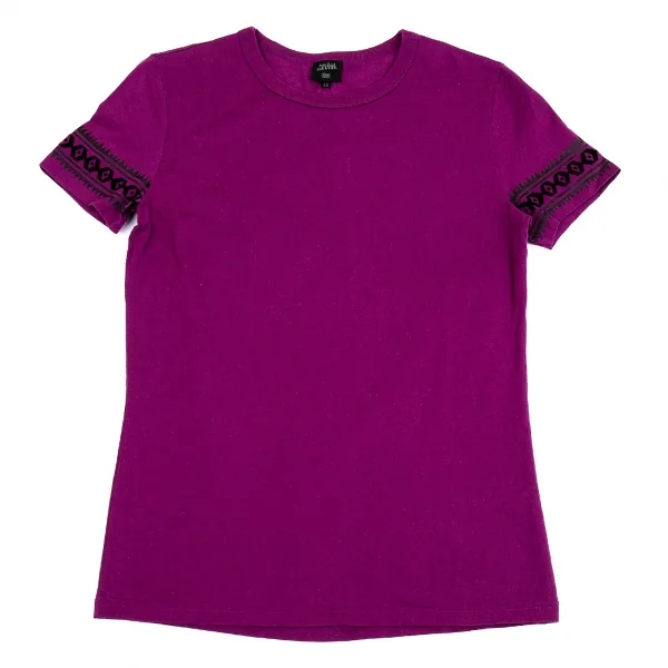 ジャンポールゴルチエ オムJean Paul GAULTIER HOMME 袖ネイティブラインプリントTシャツ 紫48 K-75158_001