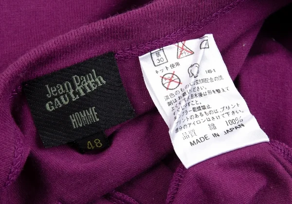 ジャンポールゴルチエ オムJean Paul GAULTIER HOMME 袖ネイティブラインプリントTシャツ 紫48 K-75158_013