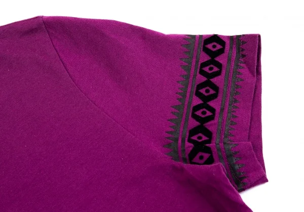 ジャンポールゴルチエ オムJean Paul GAULTIER HOMME 袖ネイティブラインプリントTシャツ 紫48 K-75158_005