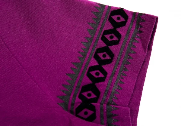 ジャンポールゴルチエ オムJean Paul GAULTIER HOMME 袖ネイティブラインプリントTシャツ 紫48 K-75158_006