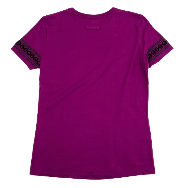 ジャンポールゴルチエ オムJean Paul GAULTIER HOMME 袖ネイティブラインプリントTシャツ 紫48 K-75158_009