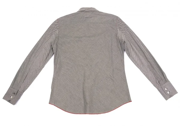 ジャンポールゴルチエ オムJean Paul GAULTIER HOMME コットンバイアスストライプシャツ グレー白赤48 K-75165_011