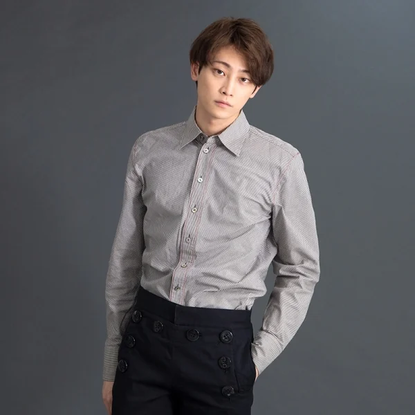 ジャンポールゴルチエ オムJean Paul GAULTIER HOMME コットンバイアスストライプシャツ グレー白赤48 K-75165_016