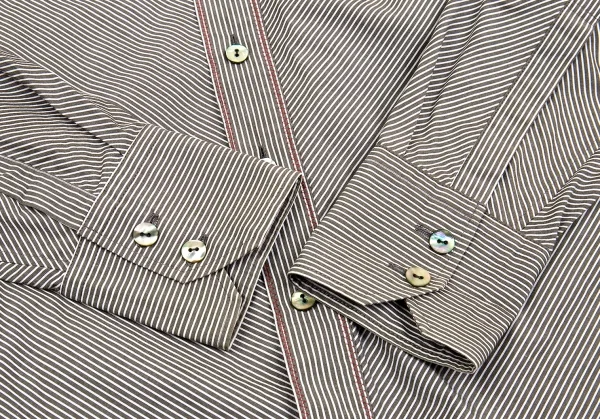 ジャンポールゴルチエ オムJean Paul GAULTIER HOMME コットンバイアスストライプシャツ グレー白赤48 K-75165_007