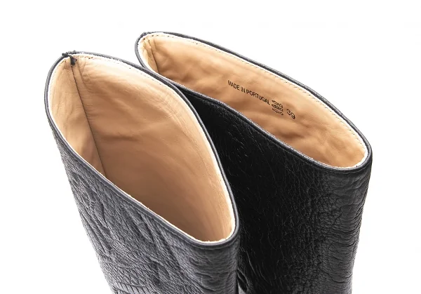 ジャンポールゴルチエJean Paul GAULTIER ドラゴンエンボスレザーロングブーツ 黒39（24.5位） K-75179_011