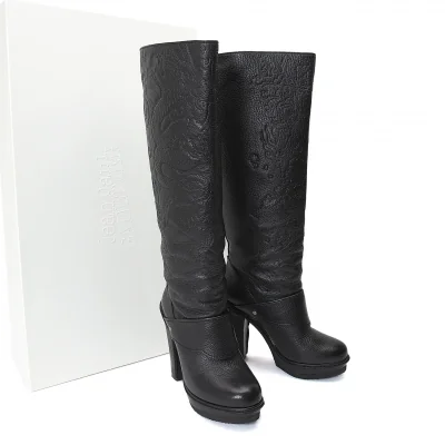 ジャンポールゴルチエJean Paul GAULTIER ドラゴンエンボスレザーロングブーツ