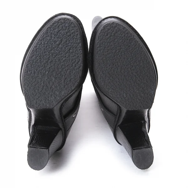 ジャンポールゴルチエJean Paul GAULTIER ドラゴンエンボスレザーロングブーツ 黒39（24.5位） K-75179_008