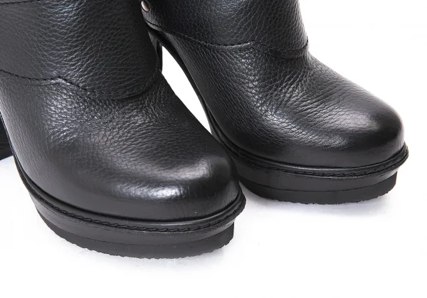 ジャンポールゴルチエJean Paul GAULTIER ドラゴンエンボスレザーロングブーツ 黒39（24.5位） K-75179_009