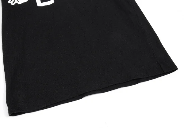 ブラックコムデギャルソンBLACK COMME des GARCONS フラワーロゴプリントTシャツ 黒S K-75401_006
