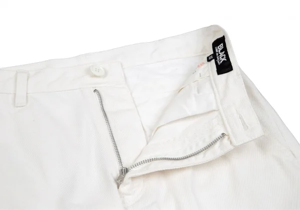 ブラックコムデギャルソンBLACK COMME des GARCONS コットンテーパードパンツ 白XS K-75407_004