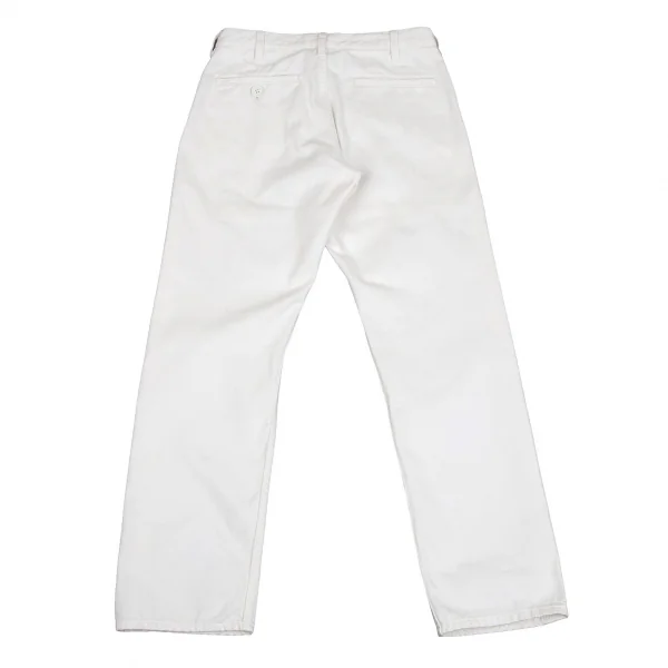 ブラックコムデギャルソンBLACK COMME des GARCONS コットンテーパードパンツ 白XS K-75407_008