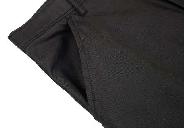 ブラックコムデギャルソンBLACK COMME des GARCONS コットンエステル螺旋切替クロップドパンツ 黒S K-75408_003