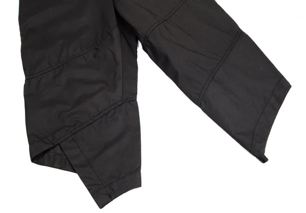 ブラックコムデギャルソンBLACK COMME des GARCONS コットンエステル螺旋切替クロップドパンツ 黒S K-75408_006