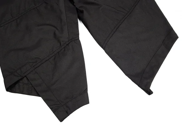 ブラックコムデギャルソンBLACK COMME des GARCONS コットンエステル螺旋切替クロップドパンツ 黒S K-75408_007