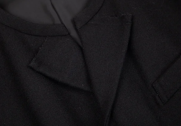 ローブドシャンブル コムデギャルソンrobe de chambre COMME des GARCONS メルトンウールノーカラージャケット 黒M位 K-75409_005