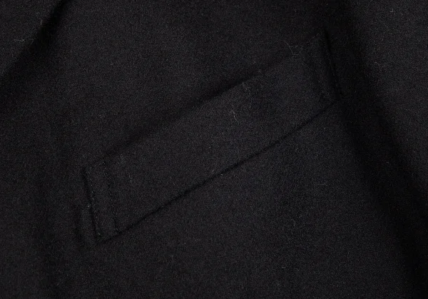 ローブドシャンブル コムデギャルソンrobe de chambre COMME des GARCONS メルトンウールノーカラージャケット 黒M位 K-75409_006