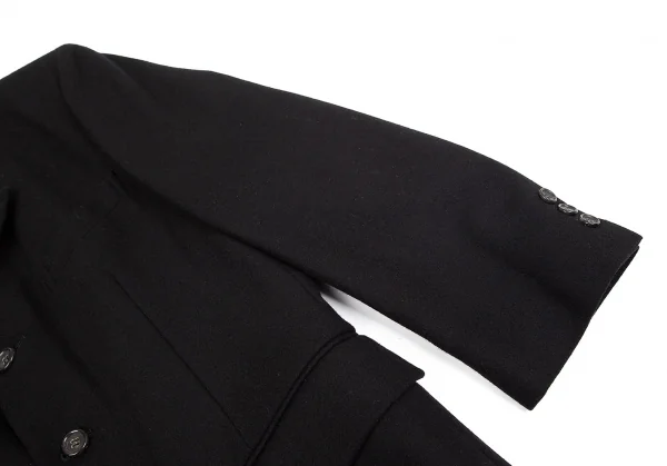 ローブドシャンブル コムデギャルソンrobe de chambre COMME des GARCONS メルトンウールノーカラージャケット 黒M位 K-75409_008