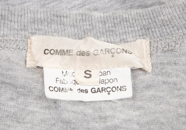 コムデギャルソンCOMME des GARCONS 袖ボーダー切替カットソー グレー白赤S K-75428_010