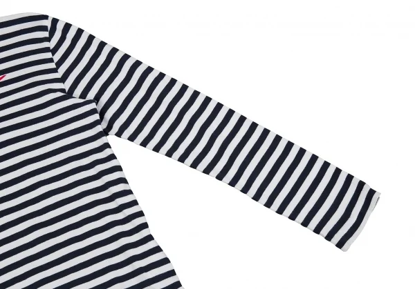 コムデギャルソンCOMME des GARCONS Rose Bakeryロゴプリントボーダーカットソー 白紺S K-75430_006