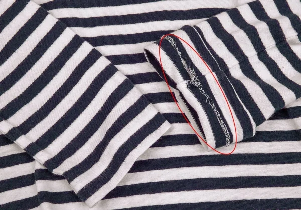 コムデギャルソンCOMME des GARCONS Rose Bakeryロゴプリントボーダーカットソー 白紺S K-75430_007