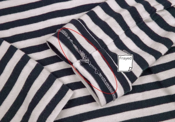 コムデギャルソンCOMME des GARCONS Rose Bakeryロゴプリントボーダーカットソー 白紺S K-75430_008